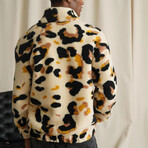 Printed Plush Coat // Leopard (L)