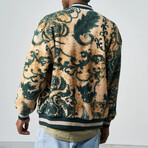 Varsity Paisley Plush Coat // Khaki (L)