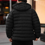 Artificial Goose Feather Lightweight Puffer Jacket // Black (L)