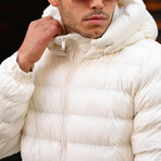 Artificial Goose Feather Lightweight Puffer Jacket // White (XS)