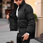 Cracked Puffer Jacket // Black (S)