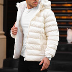 Artificial Goose Feather Lightweight Puffer Jacket // White (XS)