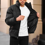 Cracked Puffer Jacket // Black (S)