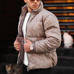 Cracked Puffer Jacket // Mink (XS)