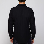 Slim Fit Double Flap Pocket Shirt // Black (XL)