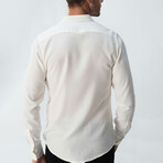 Slim Fit Button Collar Plain Shirt // White (L)