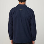 Relaxed Fit Embroidered Shirt // Navy Blue (M)