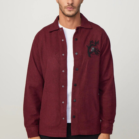 Snap Placket Shirt // Burgundy (XS)