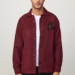 Snap Placket Shirt // Burgundy (M)