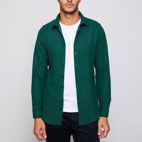 Slim Fit Plain Shirt // Green (XS)