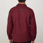Snap Placket Shirt // Burgundy (M)