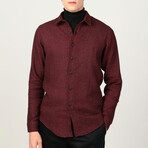 Slim Fit Plain Shirt // Burgundy (M)