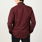 Slim Fit Plain Shirt // Burgundy (M)