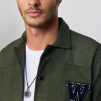 Slim Fit Stamped Snap Fasteners with Logo // Green (XS)