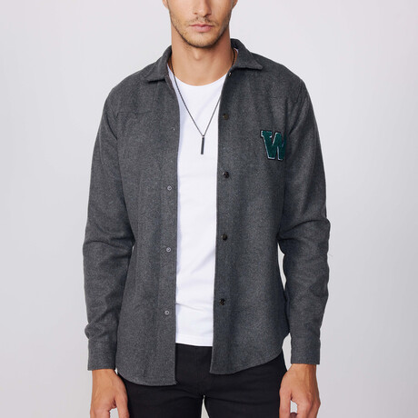 Slim Fit Stamped Snap Fasteners with Logo // Gray (XS)