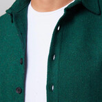 Slim Fit Plain Shirt // Green (M)