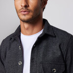 Slim Fit Narrow Cut Flap Pocket Shirt // Gray (XS)