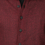 Slim Fit Plain Shirt // Burgundy (M)