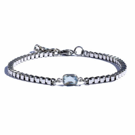 Ocean Bleu Stone Box Chain Bracelet
