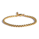 18k Gold Stainless Steel Box Chain Bracelet