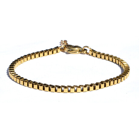 18K Gold Box Chain Bracelet