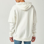 Piece Sleeve Oversize Hoodie // Ecru (S)