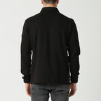 Zippered Polo Neck Sweatshirt // Black (L)