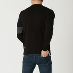 Cross Knit Sweater // Black (S)