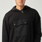 Cross Zipper Sweatshirt // Black (M)