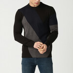 Cross Knit Sweater // Black (S)