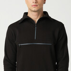 Half Zipper Sweatshirt // Black (S)