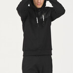 Raglan Sleeve Hoodie // Black (L)