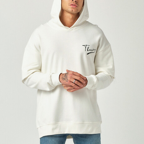 Piece Sleeve Oversize Hoodie // Ecru (S)