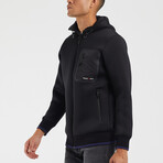 Scuba Fabric Hooded Jacket // Black (M)