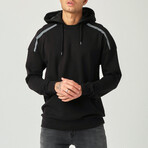 Reflective Detail Oversize Hoodie // Black (M)