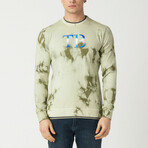 Colorful Embroidery Sweatshirt // Khaki (S)