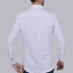 Solid Button-Up Shirt // Slim Fit // White (XS)