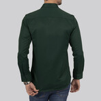 Slimfit Standard Collar Square Buttoned Shirt // Green (S)