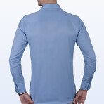 Slimfit Standard Collar Solid Shirt // Blue (XS)