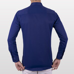 Slimfit Standard Collar Solid Shirt // Cobalt Blue (2XL)
