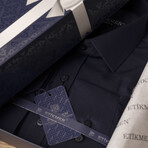 Slimfit Standard Collar Solid Shirt // Navy Blue (2XL)