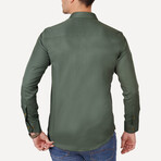 Slimfit Standard Collar Pattern Shirt // Green (S)