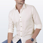 Standard Collar Pattern Shirt // Cream (2XL)
