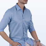 Slimfit Standard Collar Solid Shirt // Blue (XS)
