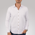 Slimfit Standard Collar Pattern Shirt // White (2XL)