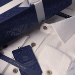 Standard Collar Pattern Shirt // Cream (2XL)