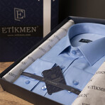 Slimfit Standard Collar Solid Shirt // Blue (XS)