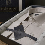 Slimfit Standard Collar Pattern Shirt // Light Brown (S)