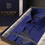 Slimfit Standard Collar Solid Shirt // Cobalt Blue (2XL)