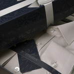 Slimfit Standard Collar Pattern Shirt // Light Brown (S)